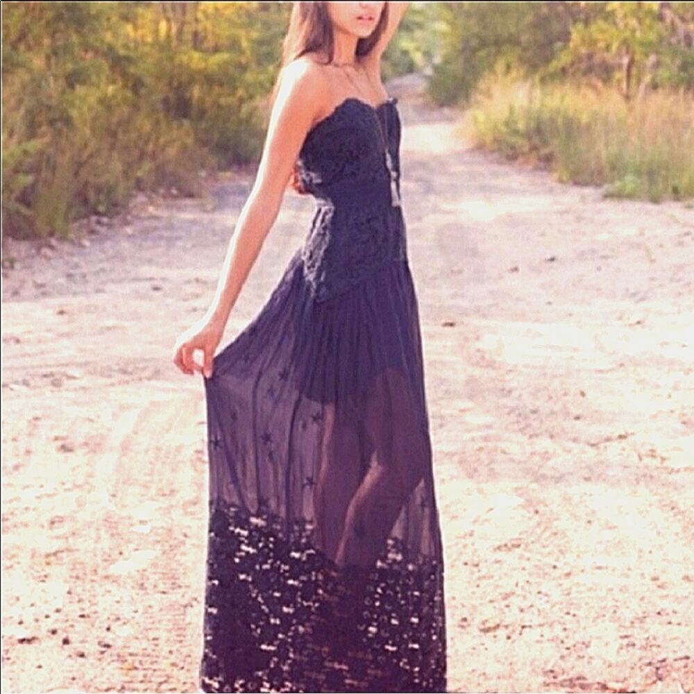 Free People Navy Maxi Dress